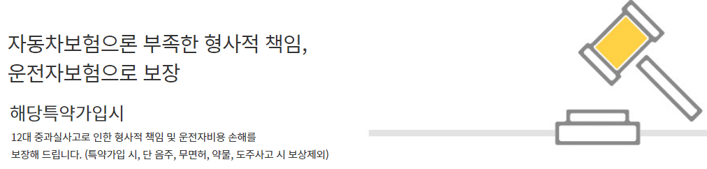 kb다이렉트 운전자보험 형사 책임 보장